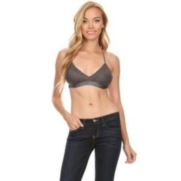 Pewter Strappy Back Detail Bralette - Picture 6 of 8